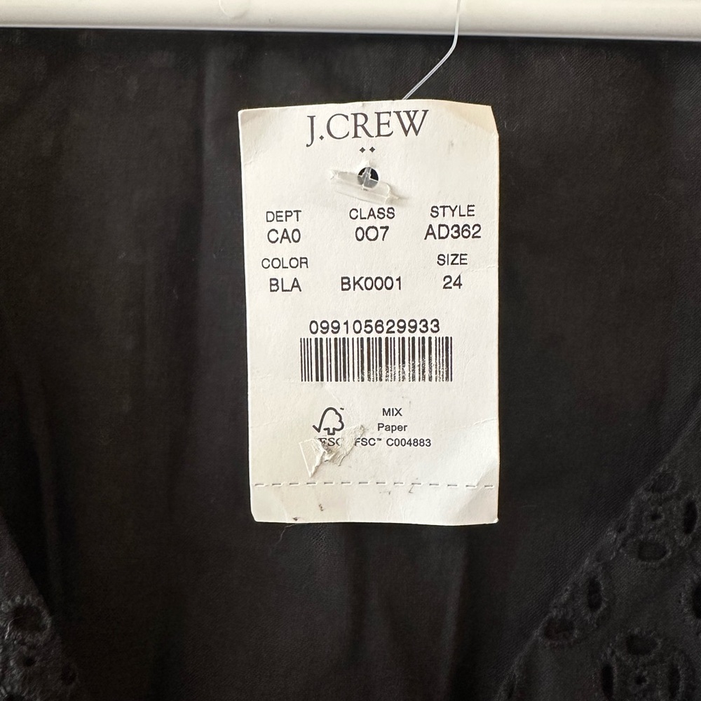 J. Crew Black Eyelet Button-Up Top - Picture 4 of 4